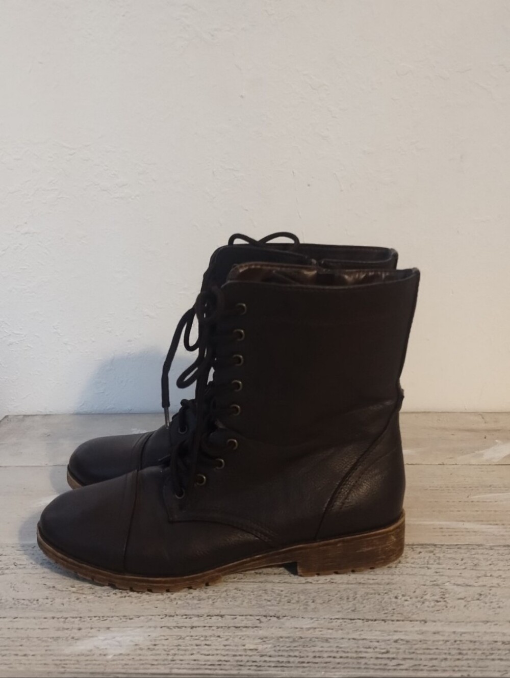 Bamboo Boots Side Zip color brown (U.S.A women's size 10) UK women's size 8)